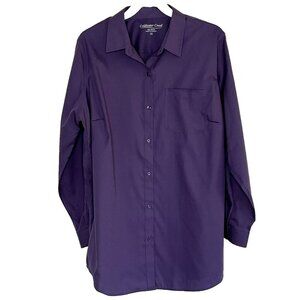 Coldwater Creek No-Iron Button Up Top 1X Long Sleeve Career Office Capsule
